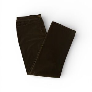 NWOT St. John Collection Olive Green Velour Straight Leg Pants Sz 14